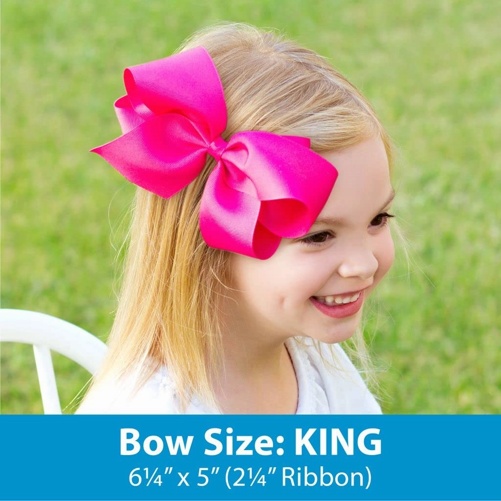 Wee Ones Party Glitter and Grosgrain Bow Overlay on a WeeStay No-Slip Hair Clip, King, Red