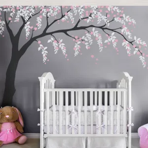 Weeping Willow Tree Decal with Cherry Blossoms - Scheme B - by Simple Shapes ®