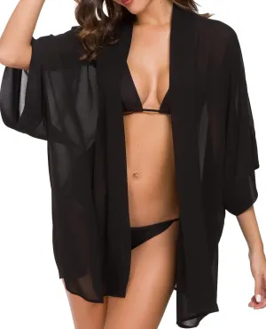 WEIYAN Women's Tops Loose Chiffon Kimono Cardigan Beach Swim Cover up Blouse