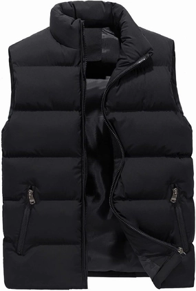 WENKOMG1 Winter Puffer Vest For Men,Lightweight Packable Ski Vest Zip Up Sleeveless Water Resistant Outerwear