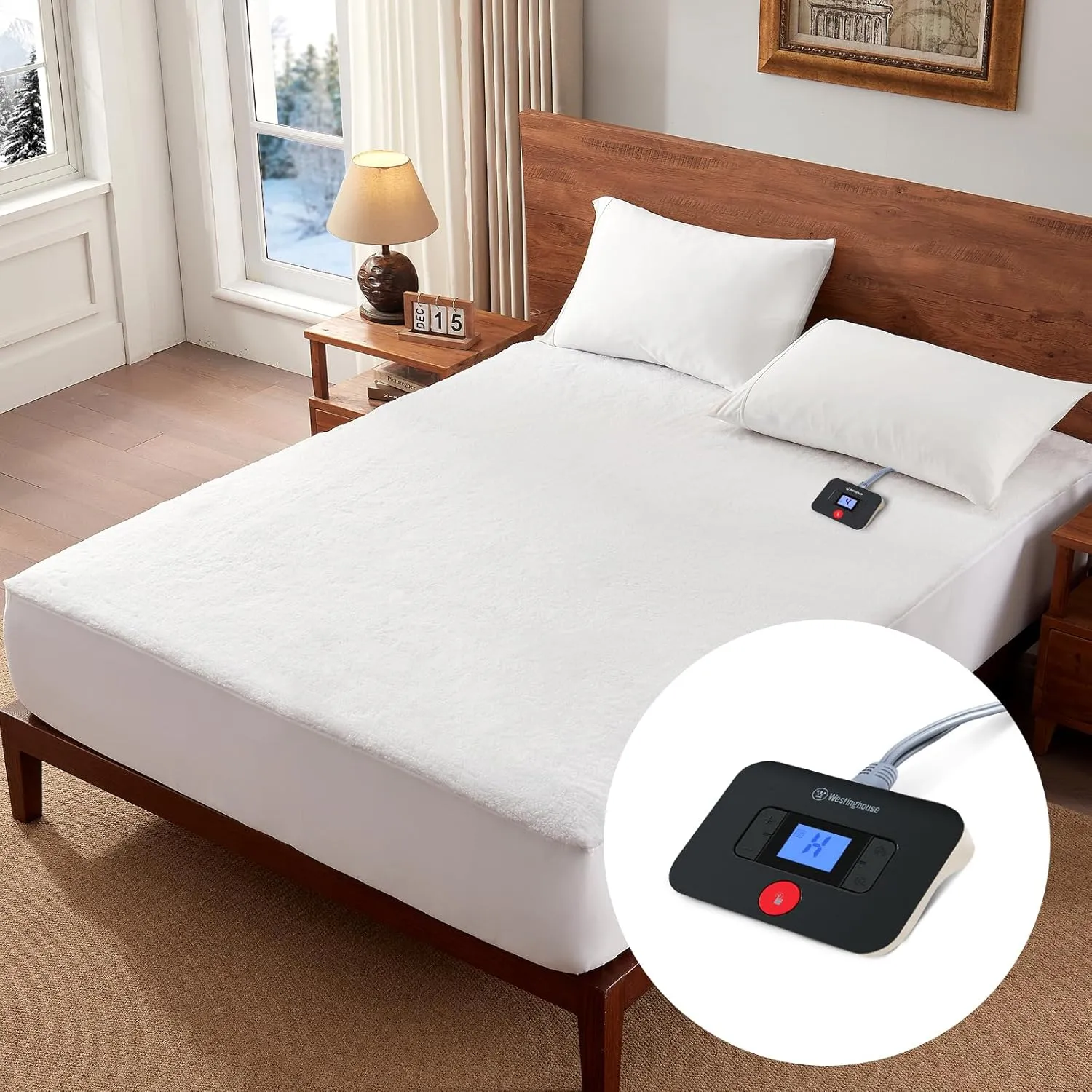 Westinghouse Twin Size Heated Mattress Pad, Soft Sherpa Bed Warmer Electric Mattress Cover with 10 Heat Settings, 1-12H Auto Shut Off, Fit Up to 15" Deep Pocket, Machine washabke, 39x75 Inch