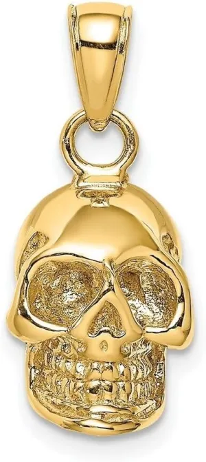 Whimsical Charms Collection Enchanted Elegance Charms Collection 14K 3-D Polished Skull Pendant Design-KLD958-6003, Rose and Yellow Gold