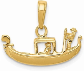 Whimsical Charms Collection Enchanted Elegance Charms Collection 14K Solid Polished 3-D Gondola Pendant Design-KLD958-7349, Rose and Yellow Gold