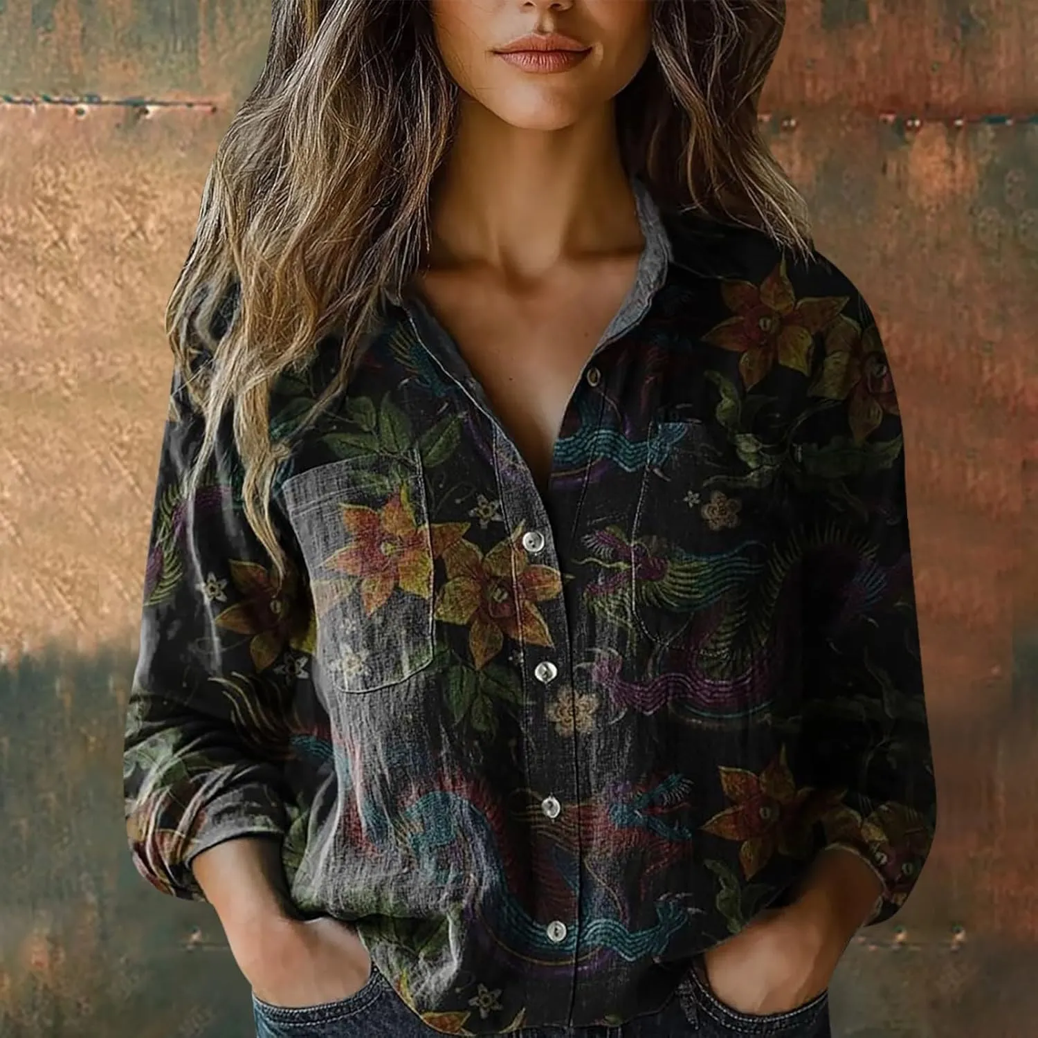 White Linen Shirt Women Fashion Down Shirts Casual Tops Long Sleeve Blouse Solid Casual Blouses with Pocket