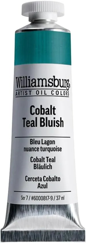 Williamsburg Artist Oil Colors by GOLDEN, Cobalt Teal Bluish, 37 ml tube, Professional Oil Paint, Opaque
