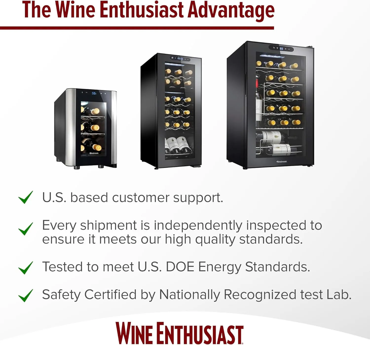 Wine Enthusiast 32-Bottle Dual Zone MAX Compressor Wine Cooler – Freestanding Mini Fridge with Digital Touchscreen, LED Display, Split Storage for Red & White Wines, Matte Black Refrigerator Home Bar