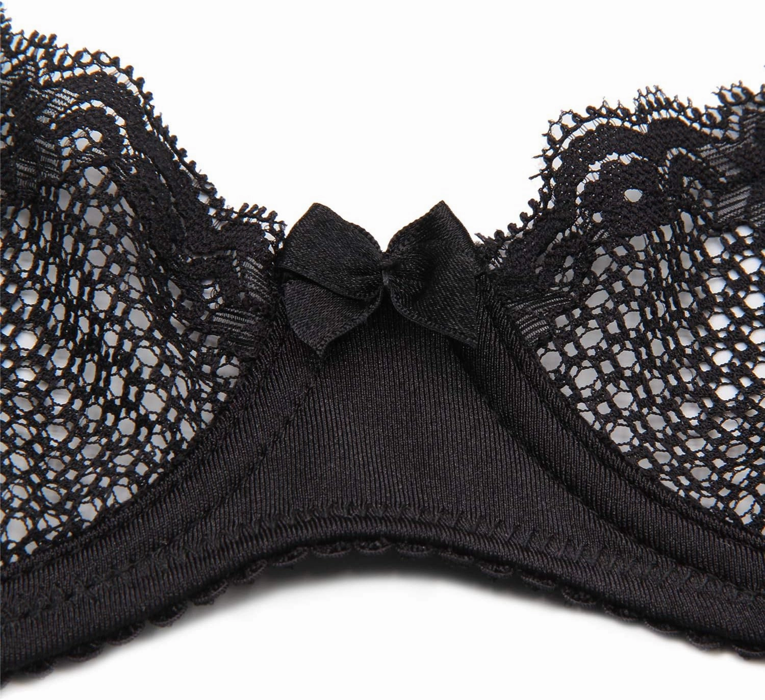 Wingslove Women's See Through Lace Balconette Sexy Unlined Demi Cup Underwire Non-Padded Lingerie