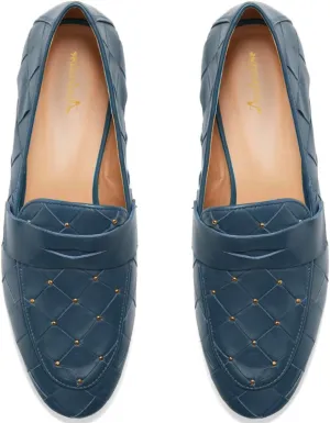 Women Braid Loafer Flats Round Closed Toe Slip On Woven Flat Penny Loafers Studded Matte Leather Flat Heel Oxford Shoes Comfort Vintage Office Work Daily Club Driving Flats Fall 4-11 M US