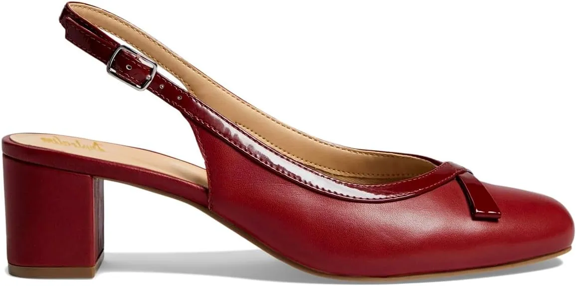 Women Slingback Chunky Heel Pumps Bow Round Toe Slip On Dress Sandals Heels Closed Toe 2 inch Mid Block Heel Dress Shoes Slingback Buckle Matte Cute Elegant Chic 4-11 M US