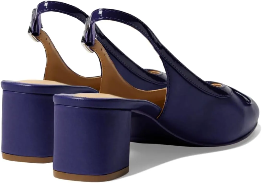 Women Slingback Chunky Heel Pumps Bow Round Toe Slip On Dress Sandals Heels Closed Toe 2 inch Mid Block Heel Dress Shoes Slingback Buckle Matte Cute Elegant Chic 4-11 M US