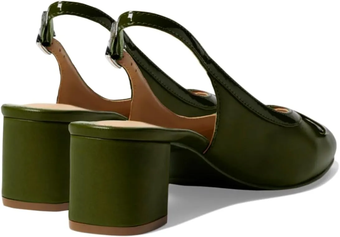 Women Slingback Chunky Heel Pumps Bow Round Toe Slip On Dress Sandals Heels Closed Toe 2 inch Mid Block Heel Dress Shoes Slingback Buckle Matte Cute Elegant Chic 4-11 M US