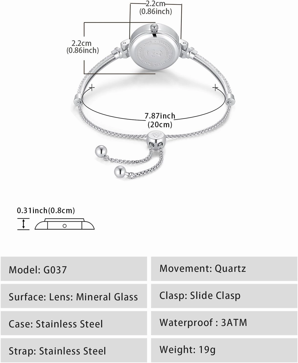 Women Quartz Watch Bracelet Watches with Crystals Waterproof Analog Fashion Luxury Dress Wristwatch for Women Wife Birthday Christmas Gifts