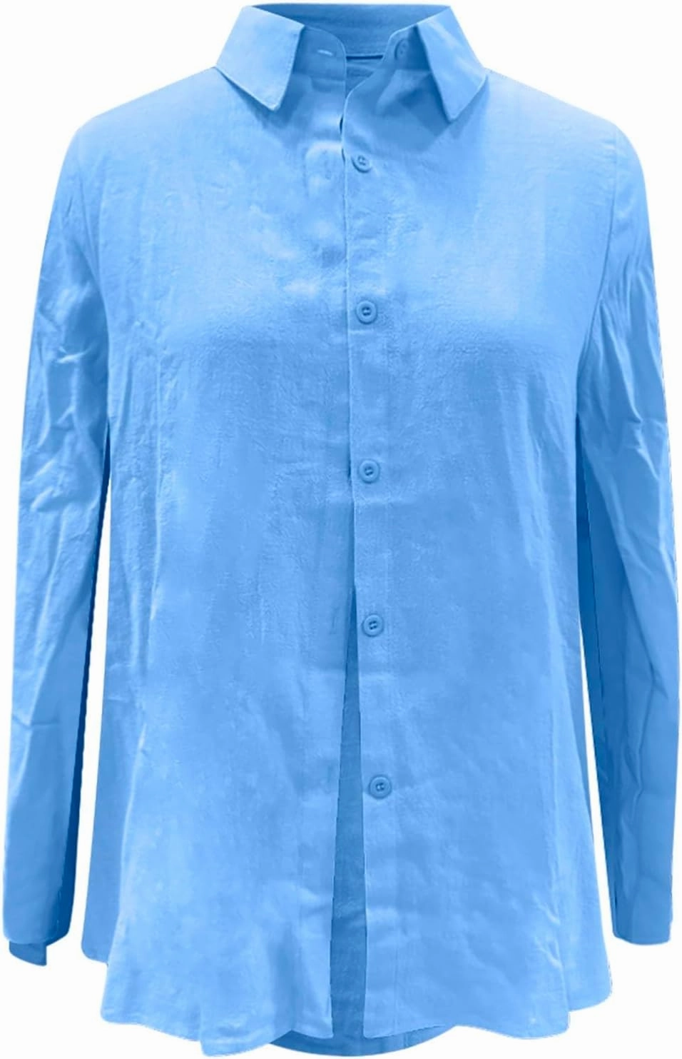 Women's Casual Shirt 2025 Summer Linen Button Down Shirt Rolled Cuffed Short Sleeve Blouse Casual Beach Cotton Tops