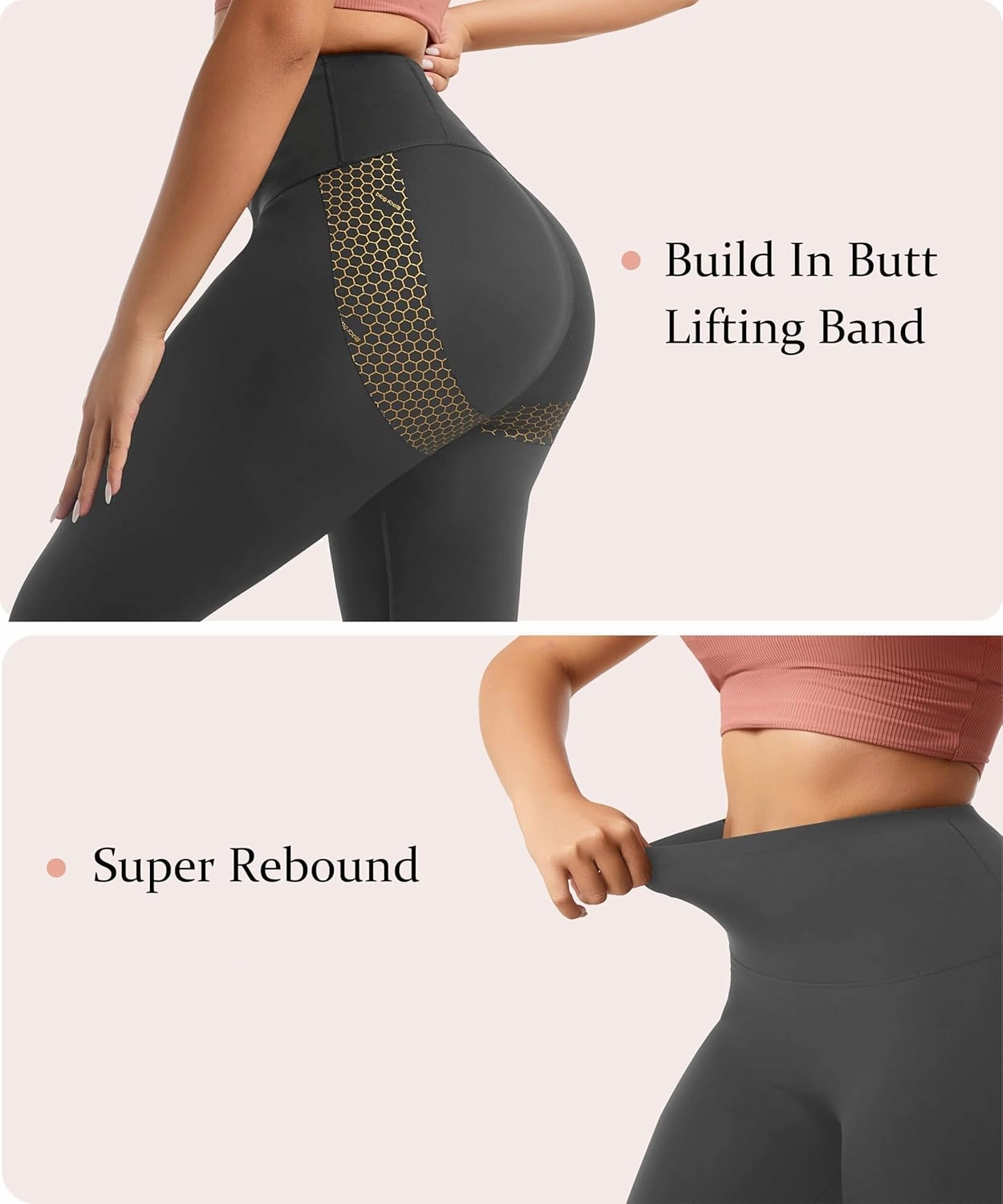 Women's Compression Leggings Butt Lifting Work Out Athletic Gym High Waist Tummy Control Stretchy with Pockets