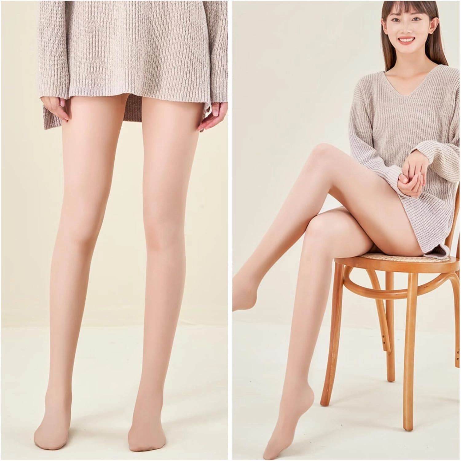 Women's Fleece Lined Winter Warm Opaque Tights Thermal Pantyhose Leggings High Waist Stretchy Tights