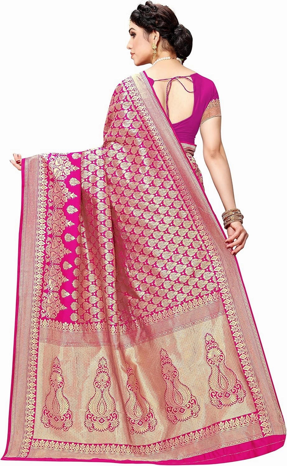 Women's Jacquard Silk Saree with Blouse Piece