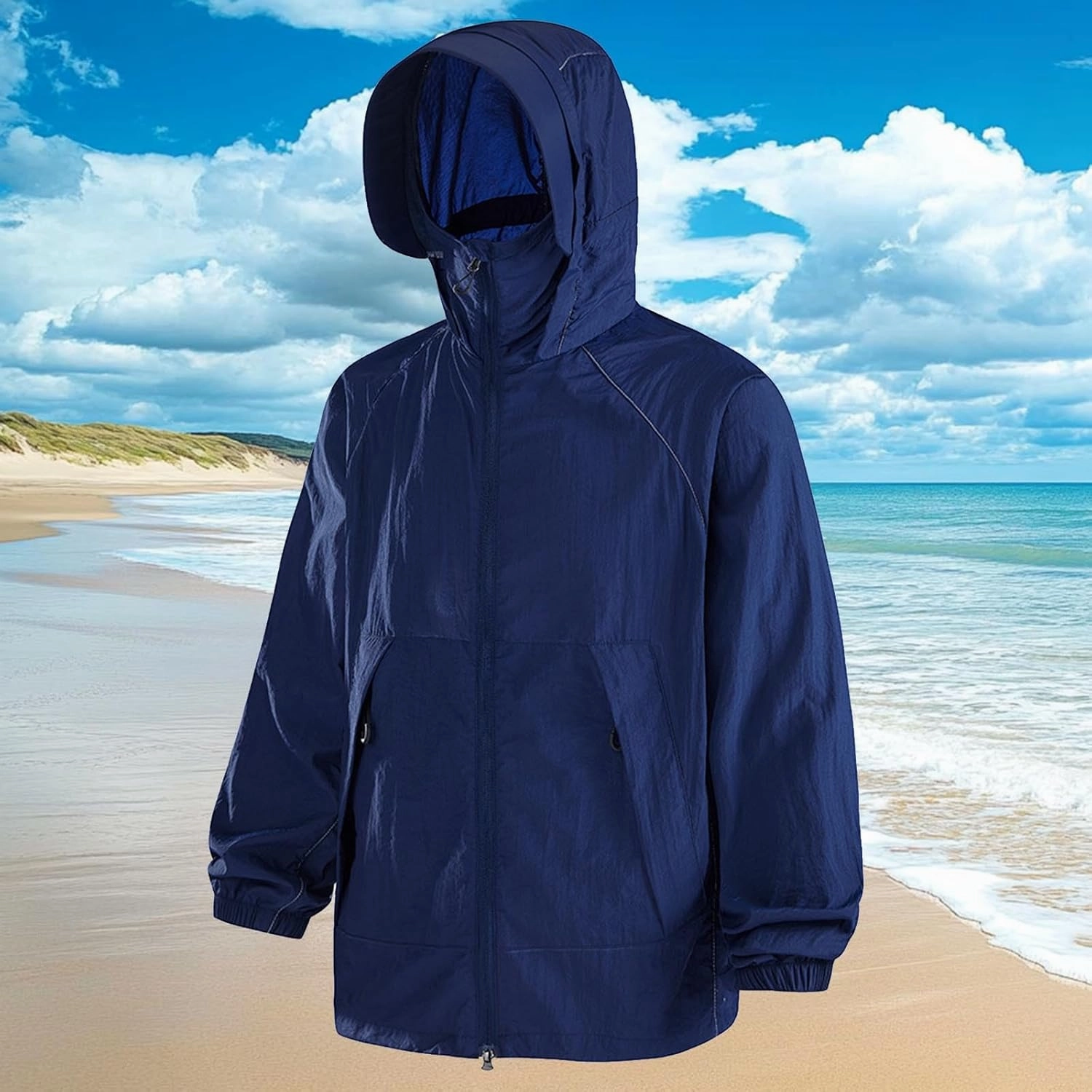 Women’s Outdoor Hiking UV Shirts Summer Sun Protection Jacket Long Sleeve UPF 50  Hooded Coat with Zip Pockets