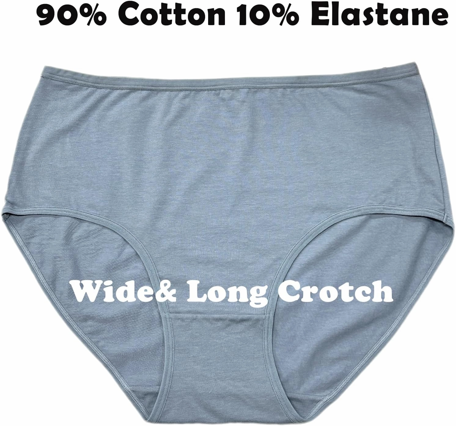 Women's Plus Size XL-5XL Cotton Underwear Panties High Waisted Briefs 6-Pack