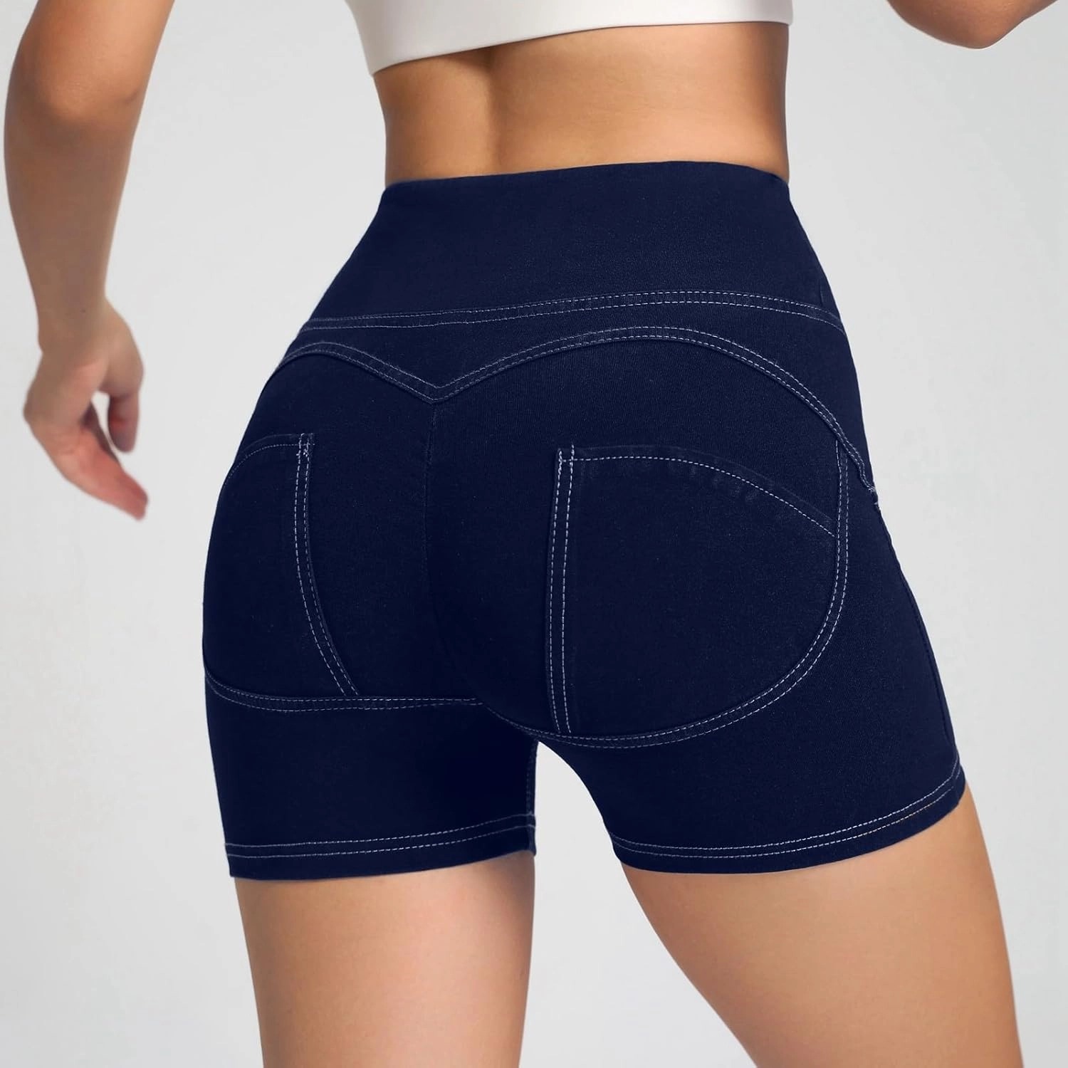 Women's Shorts Activewear High Waisted Tummy Control Spandex Booty Shorts Seamless Booty Biker Short Legging