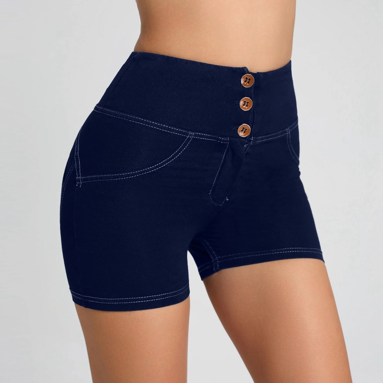 Women's Shorts Activewear High Waisted Tummy Control Spandex Booty Shorts Seamless Booty Biker Short Legging