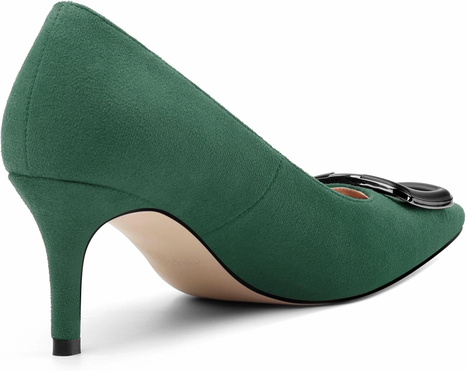 Women's Stiletto High Heel Square Toe Pumps, Sexy Party Closed Toe Classic Dress Heeled Shoes with Square Buckle 2.5in