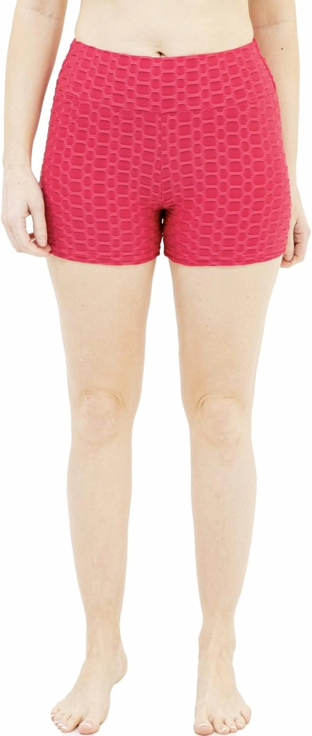 Women Workout Shorts, Capri - Brazilian Booty Lift, Anti-Cellulite, Scrunch Butt, Honeycomb Textured