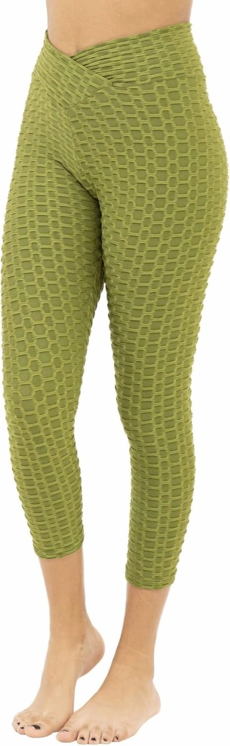 Women Workout Shorts, Capri - Brazilian Booty Lift, Anti-Cellulite, Scrunch Butt, Honeycomb Textured