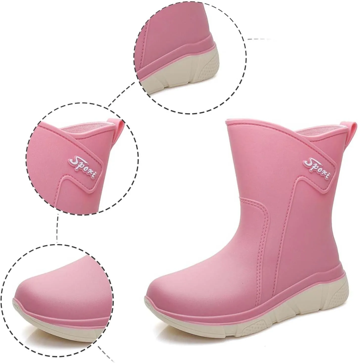 Women's 6 Inch Ankle Boot Women Insulate Rain Boots