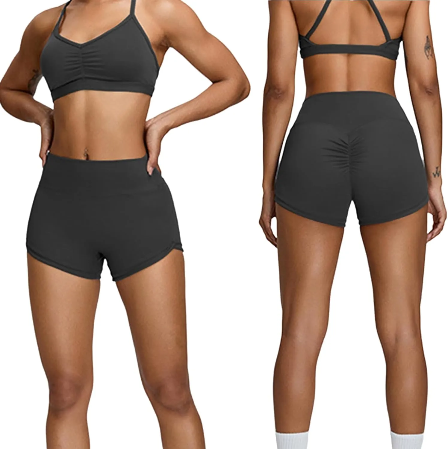 Womens Butterlift High Waist Scrunch Butt Biker Shorts 3 Inches No Front Seam Workout Yoga Gym Booty Shorts