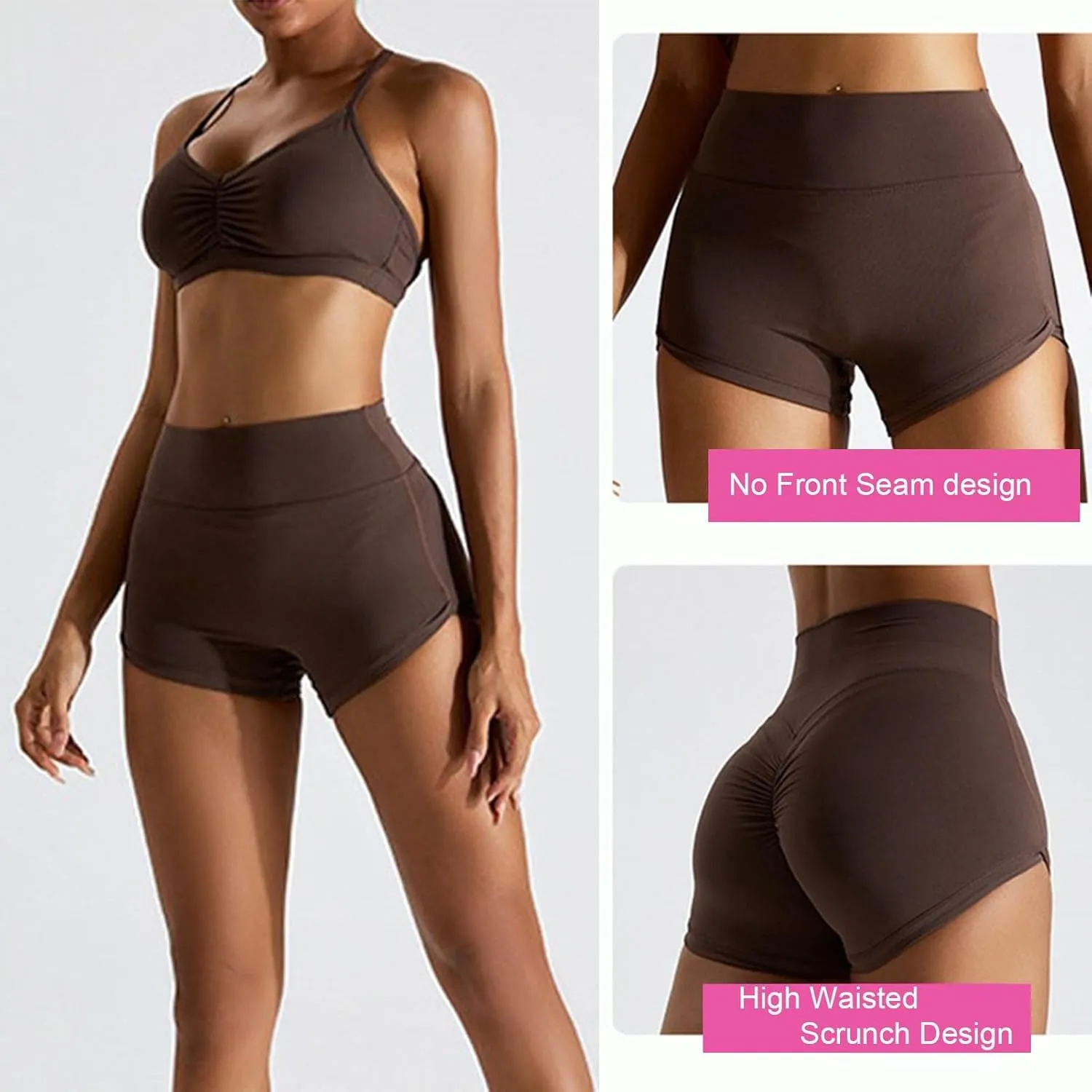 Womens Butterlift High Waist Scrunch Butt Biker Shorts 3 Inches No Front Seam Workout Yoga Gym Booty Shorts