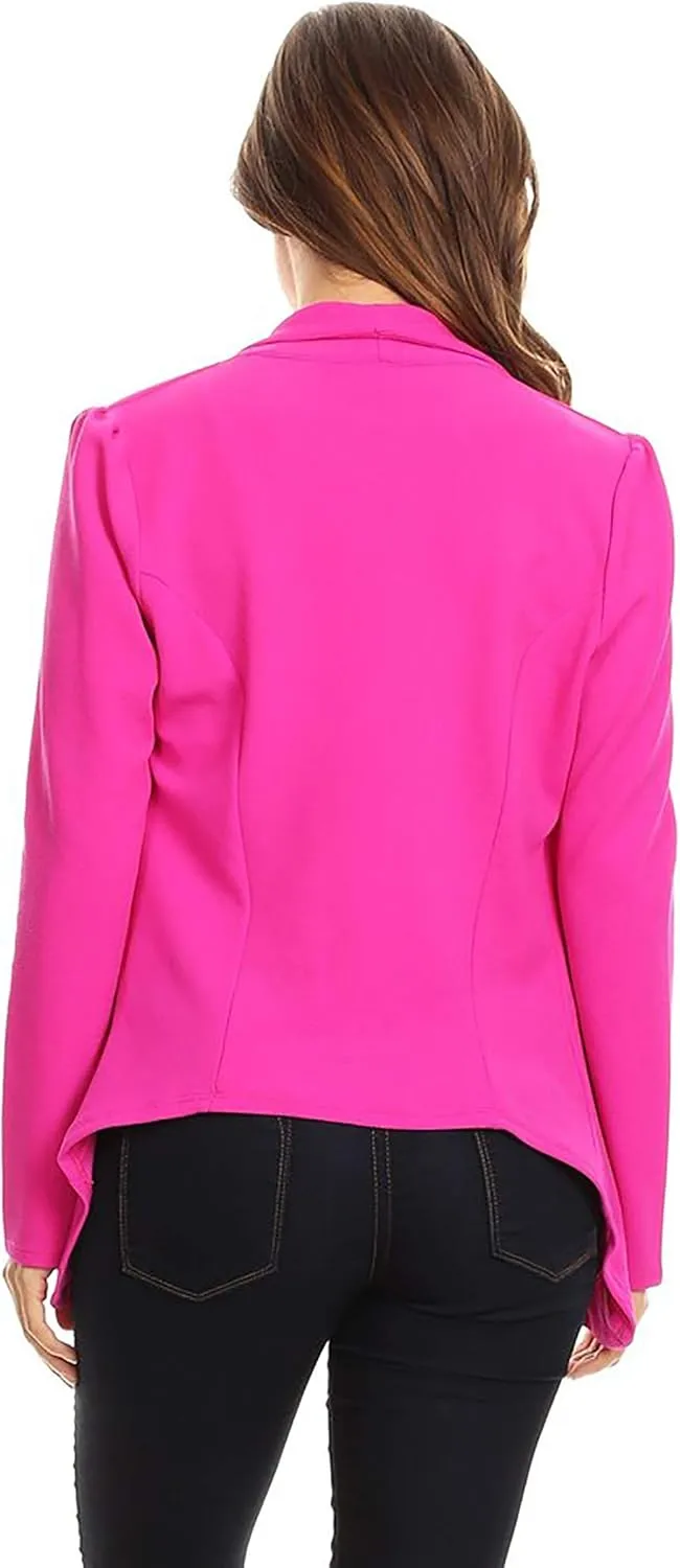Women's Classic Casual Work Draped Open Front Blazer