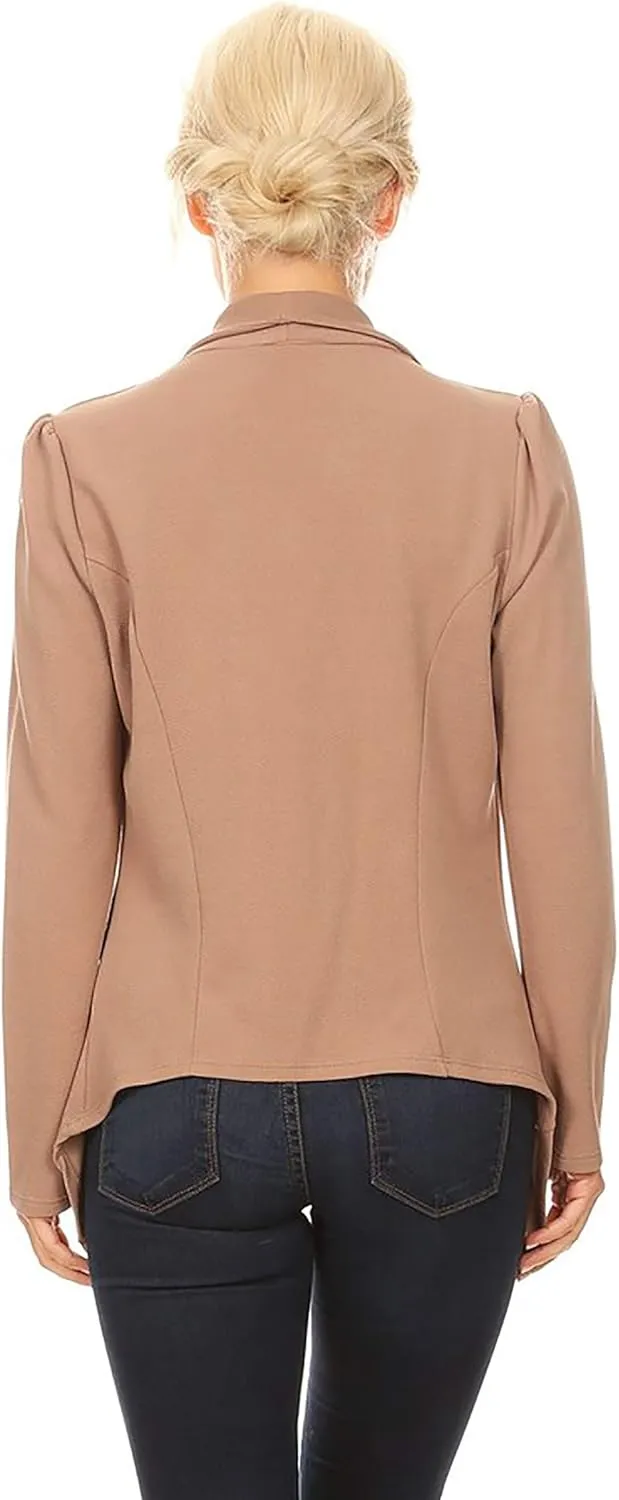 Women's Classic Casual Work Draped Open Front Blazer