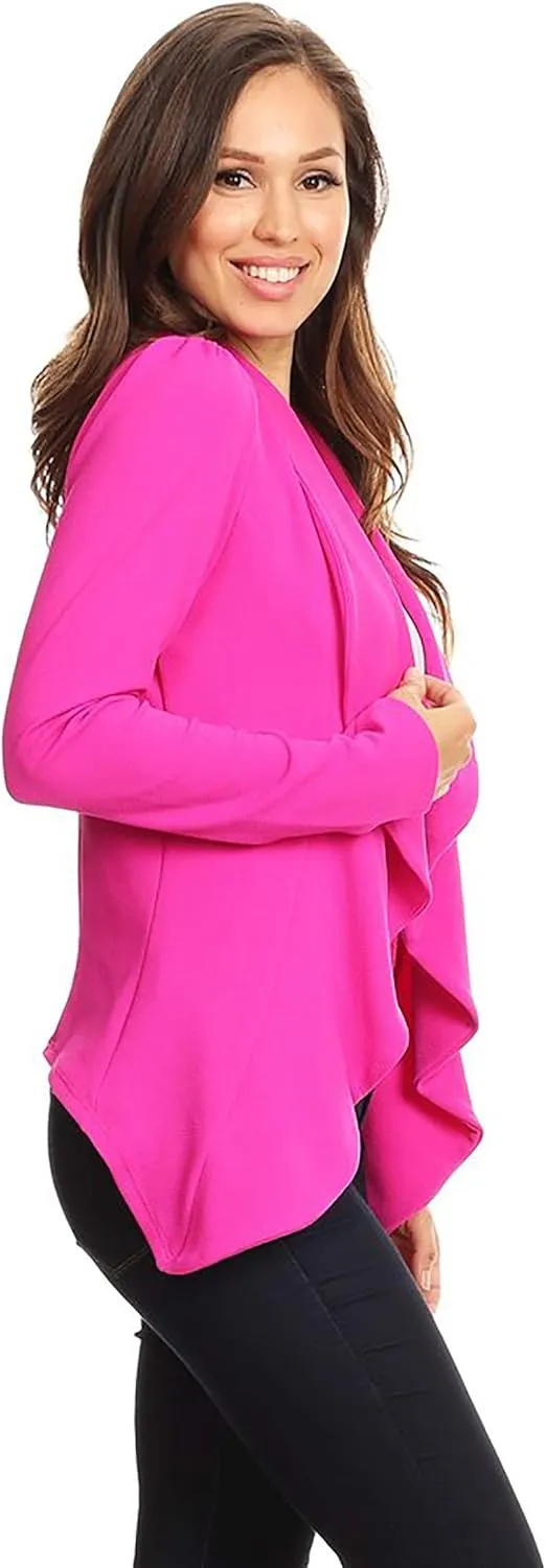 Women's Classic Casual Work Draped Open Front Blazer