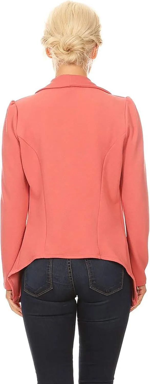 Women's Classic Casual Work Draped Open Front Blazer
