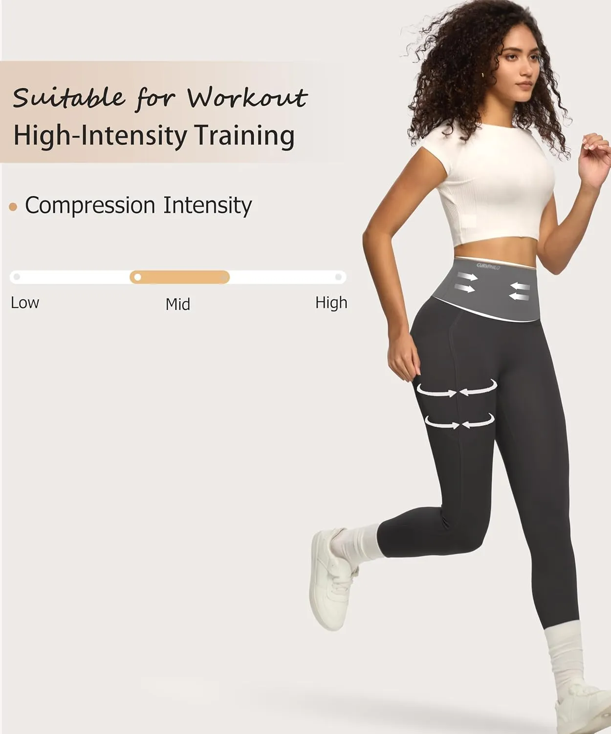Women's Compression Leggings Butt Lifting Work Out Athletic Gym High Waist Tummy Control Stretchy with Pockets