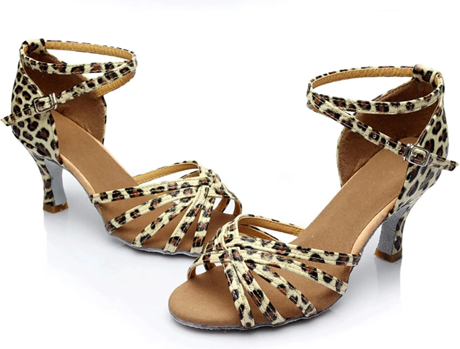 Womens Dress Sandals Open Toe Latin Dance Shoes Tango Performance Shoes Chunky Heels Professional Dance Shoe