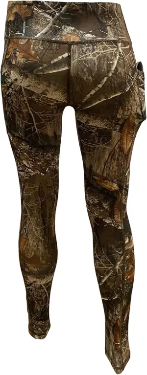 Women's Realtree Edge Full Camo High Waist Leggings for Sports, Yoga, Gym, Lifestyle, Hunting, Fishing, Outdoor Adventures