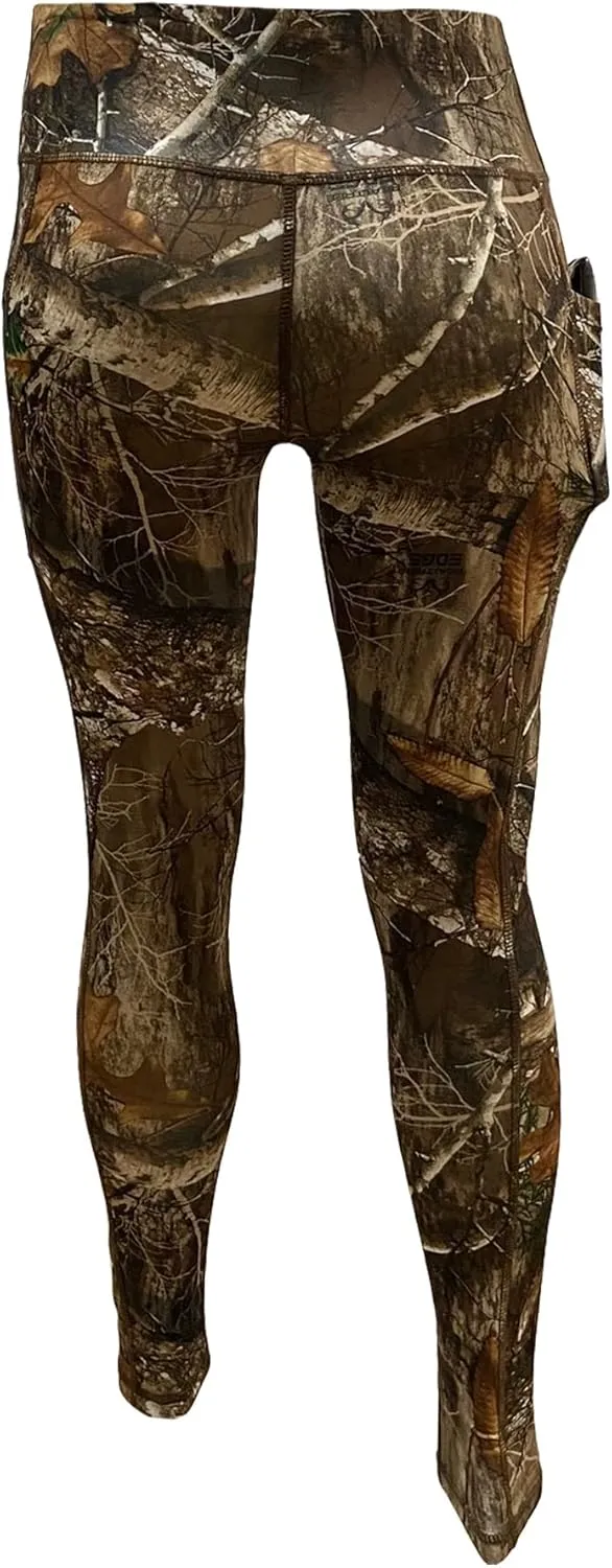 Women's Realtree Edge Full Camo High Waist Leggings for Sports, Yoga, Gym, Lifestyle, Hunting, Fishing, Outdoor Adventures
