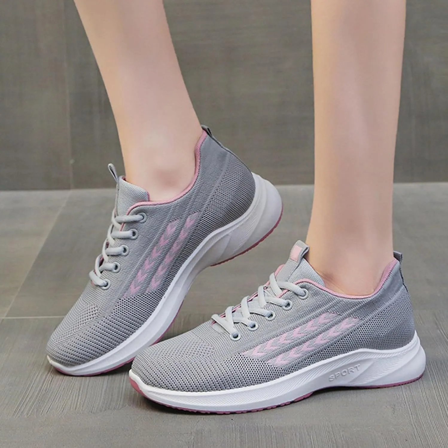 Women's Running Shoes Lightweight Walking Sneakers Tennis Athletic Lace Up Gym Casual Fashion Mesh Workout Sneakers