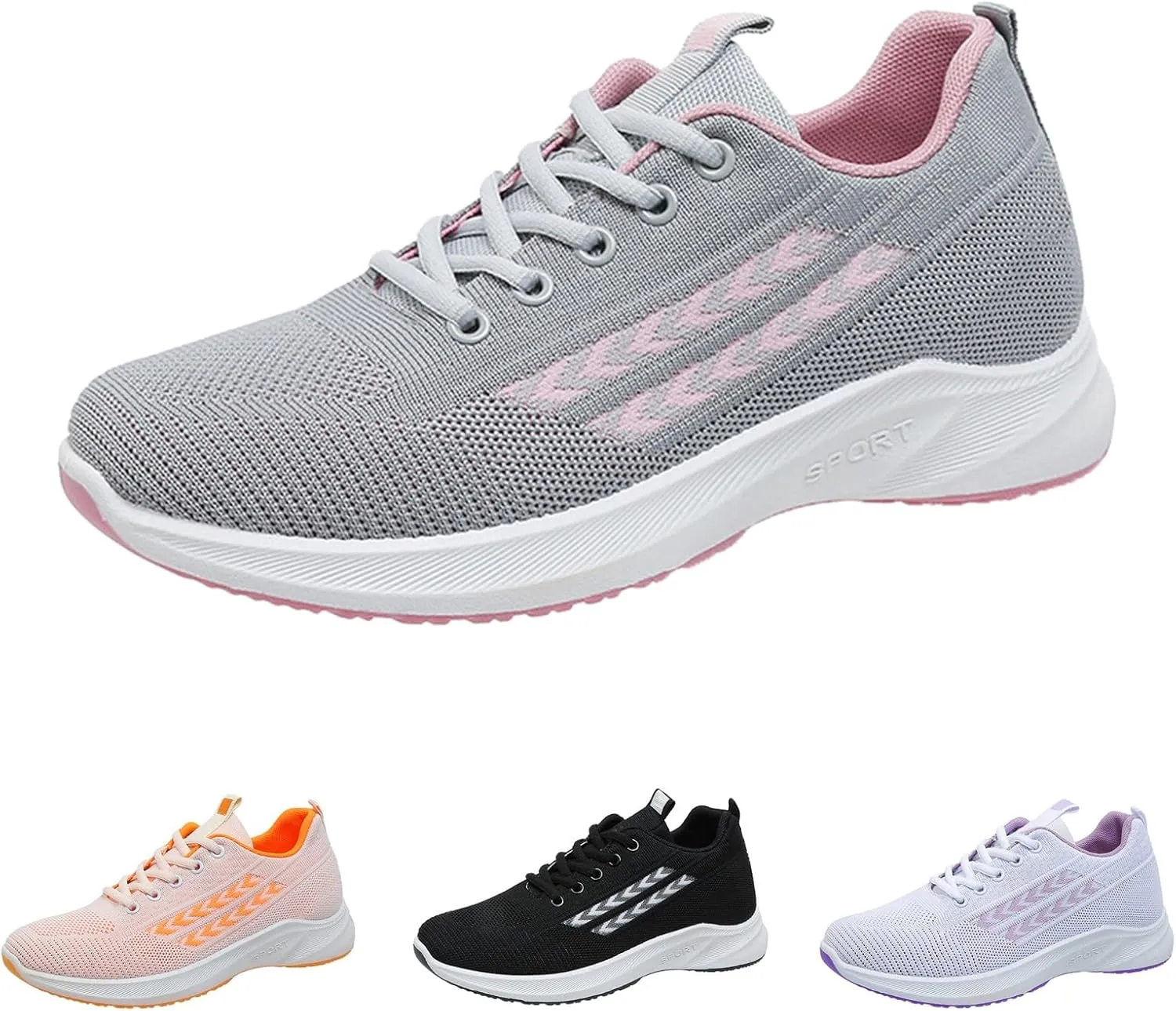 Women's Running Shoes Lightweight Walking Sneakers Tennis Athletic Lace Up Gym Casual Fashion Mesh Workout Sneakers