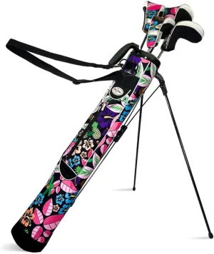 Women's Ultralight Sunday Golf Bag | Taboo Fashions Stand Bag | Range Bag, Par 3, Executive Course | Self Flexing Stand, Adjustable Strap (Floral)