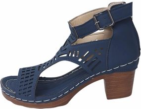 Womens Chunky Heel Open Toe Ankle Strap Zipper Back High Heel Sandals Cutout Heels Buckle Booties Heeled Sandals