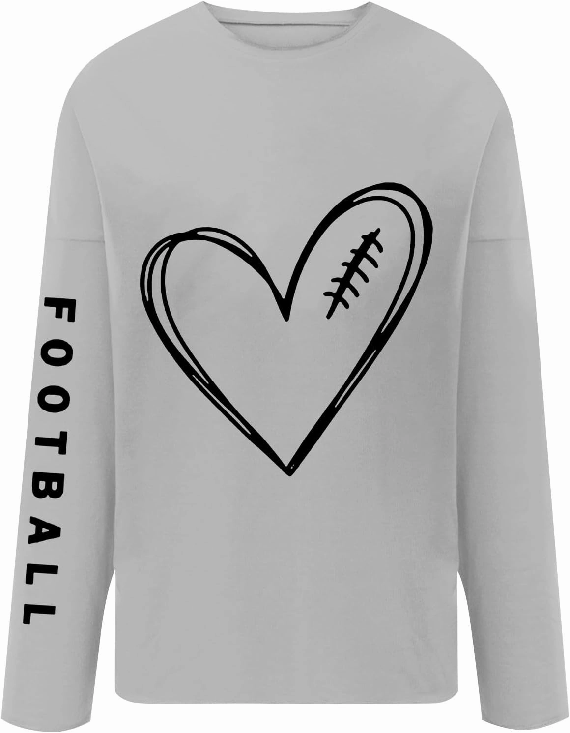 Womens Football Sequin Y2k Sweatshirt Lover Gift Loose Casual Long Sleeve Sweatshirt Tops Football Rugby Game Day