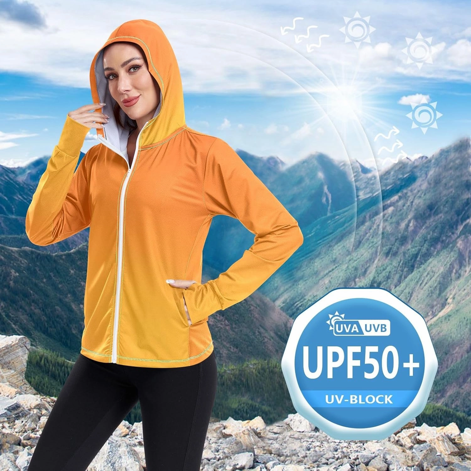 Womens Sun Protection Shirts Pink Green Glitter Athletic Jacket with Thumb Holes Womens SPF 50 Shirts Long Sleeve Lightweight
