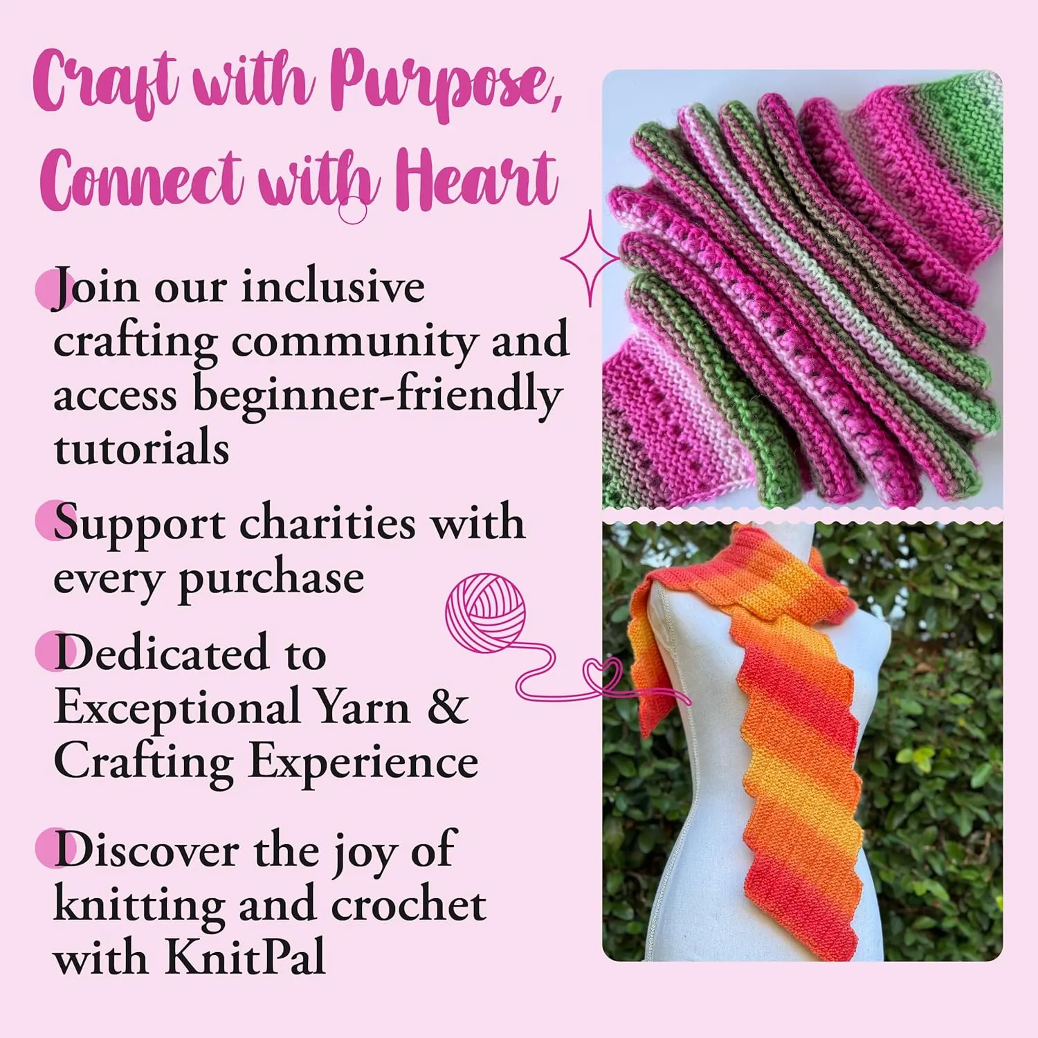 Wool Wonders Yarn for Crocheting, 4 Skeins, 640Yds/400G, Free Patterns - Wool Yarn for Knitting - Aran/Heavy #4 Medium Worsted Weight - Purple Peach