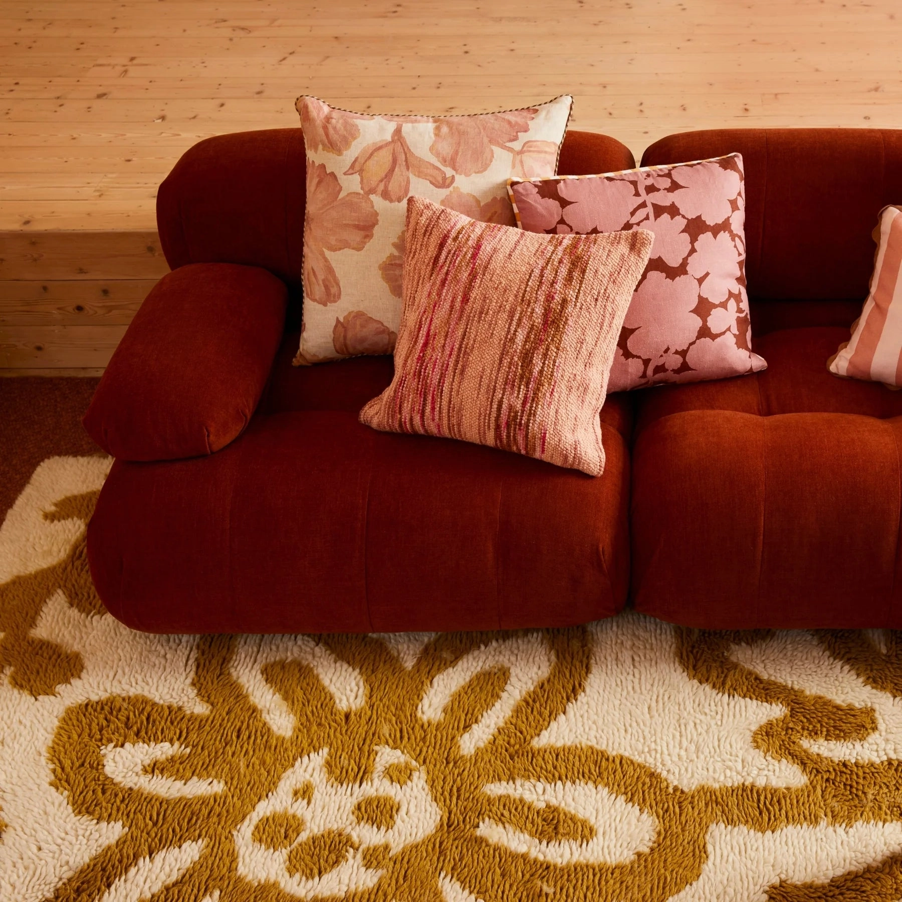 WOOL MARLE PINK CUSHION 50CM