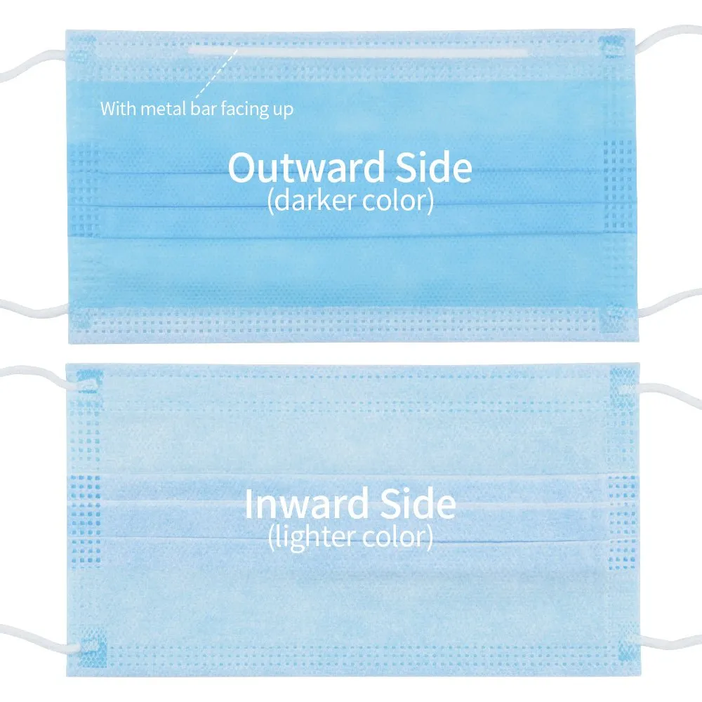Woowooh Disposable 3-Ply Face Mask Antiviral Medical Surgical Mask with Earloop Polypropylene Masks for Personal Health