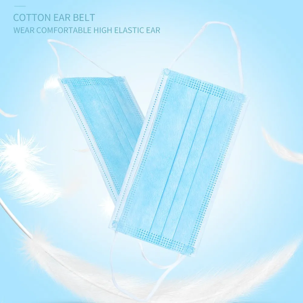 Woowooh Disposable 3-Ply Face Mask Antiviral Medical Surgical Mask with Earloop Polypropylene Masks for Personal Health