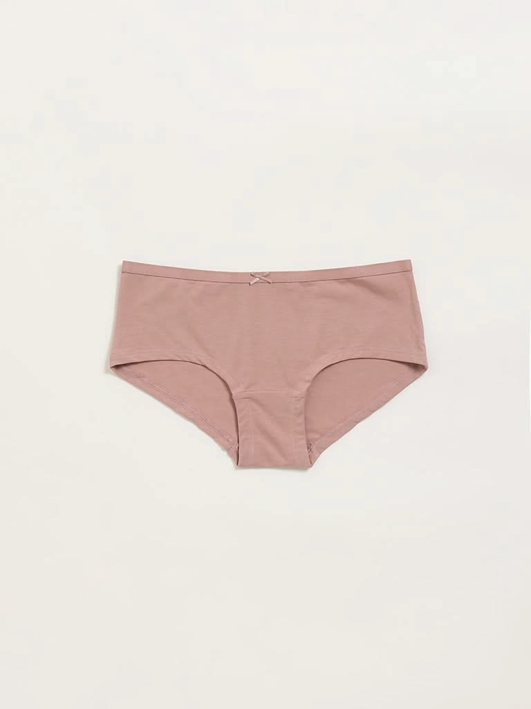Wunderlove Solid Low Rise Cotton Blend Shorts - Pack of 3