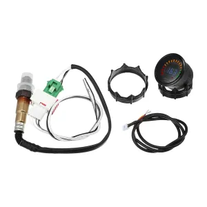 X AUTOHAUX Air/Fuel Ratio Gauge 2-1/16" 52mm Digital AFR Controller Gauge LED Digital Display with Narrowband O2 Oxygen Sensor for Car 12V